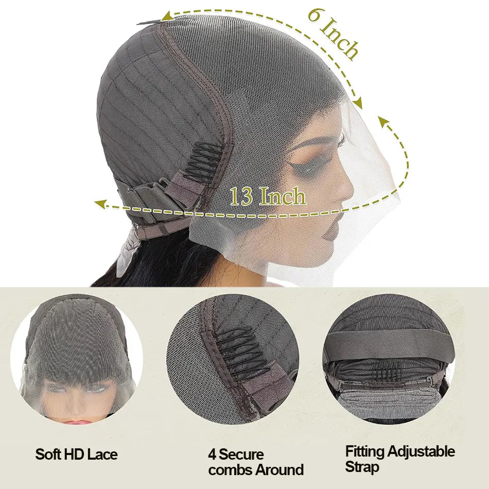 HD Lace Front Human Hair Wigs Straight