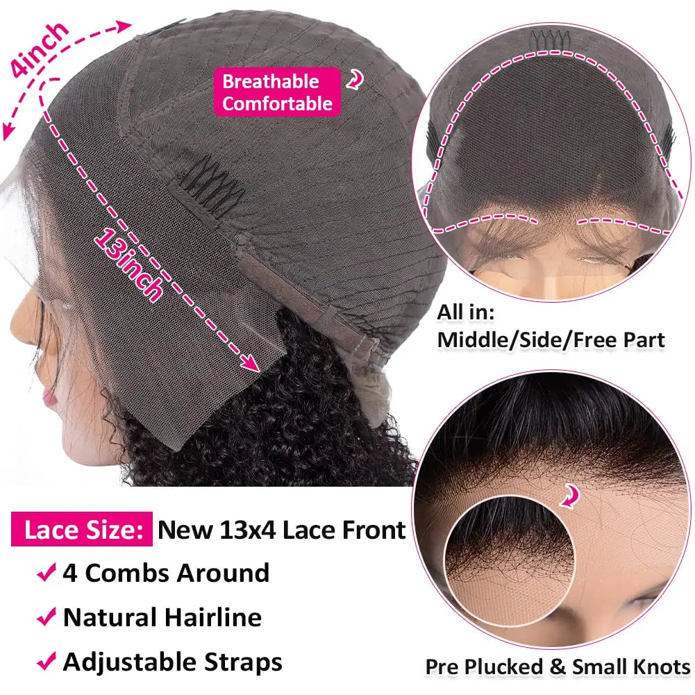 Kinky Curly Wig 13x4 Human Hair