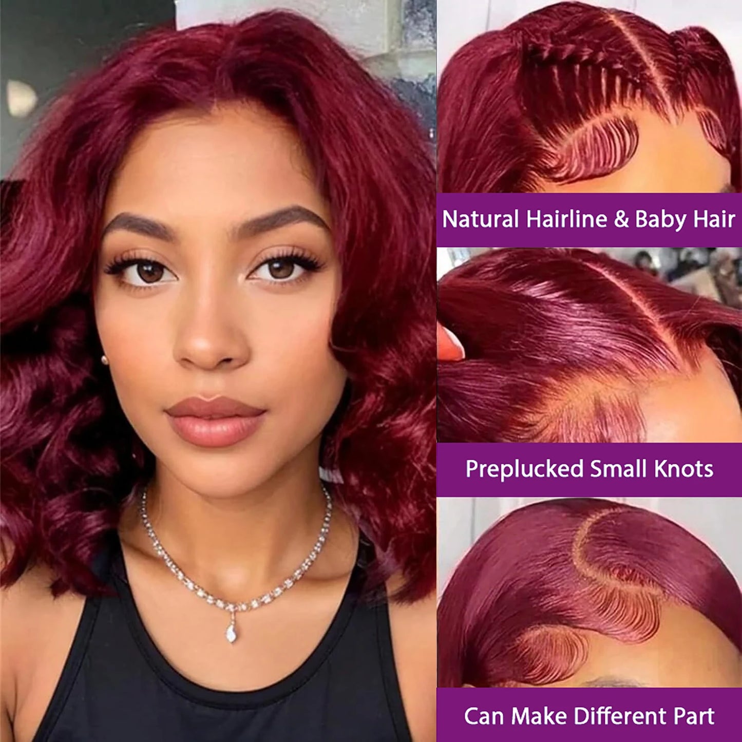 Burgundy Red 99J Short Bob