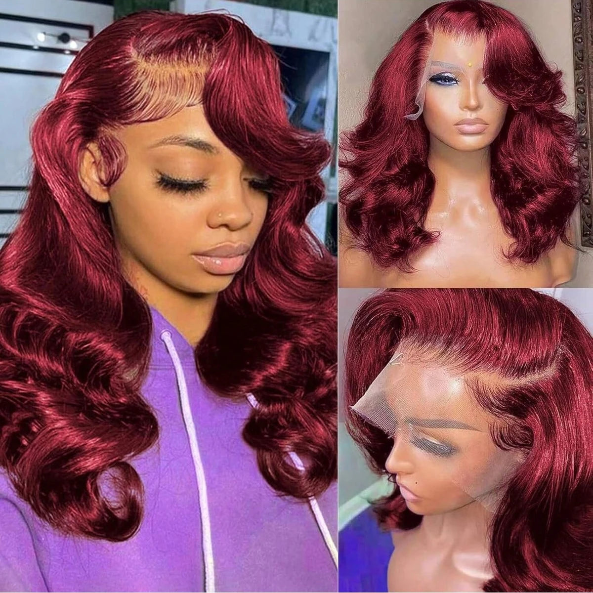 Burgundy Red 99J Short Bob