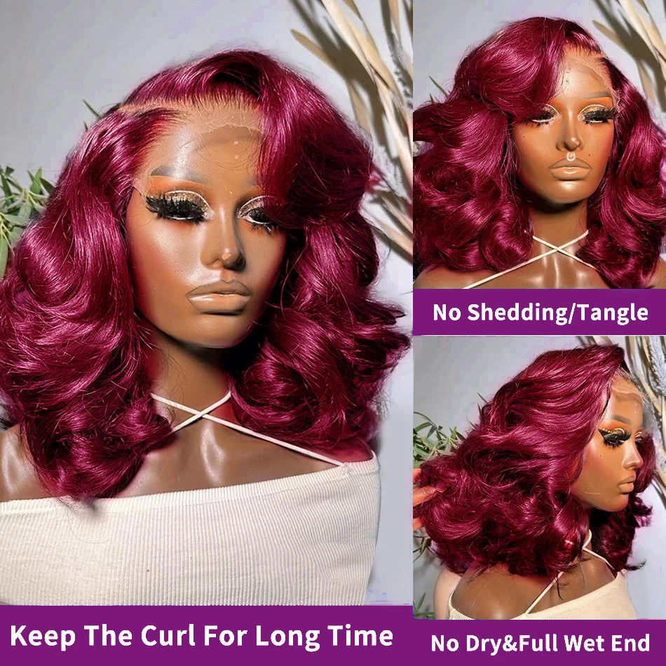 Burgundy Red 99J Short Bob