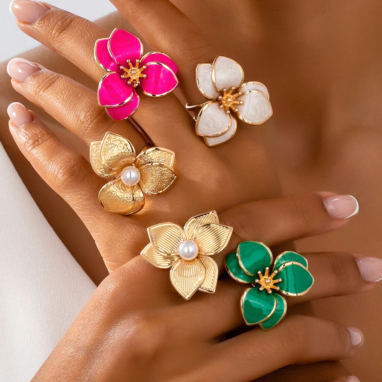 Open Ring with Flowers