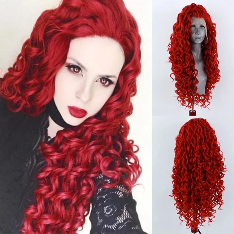 Ginger Orange Long Curly Lace Wig