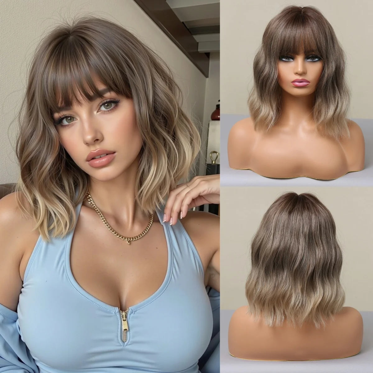 Red Copper Ginger Synthetic Wigs