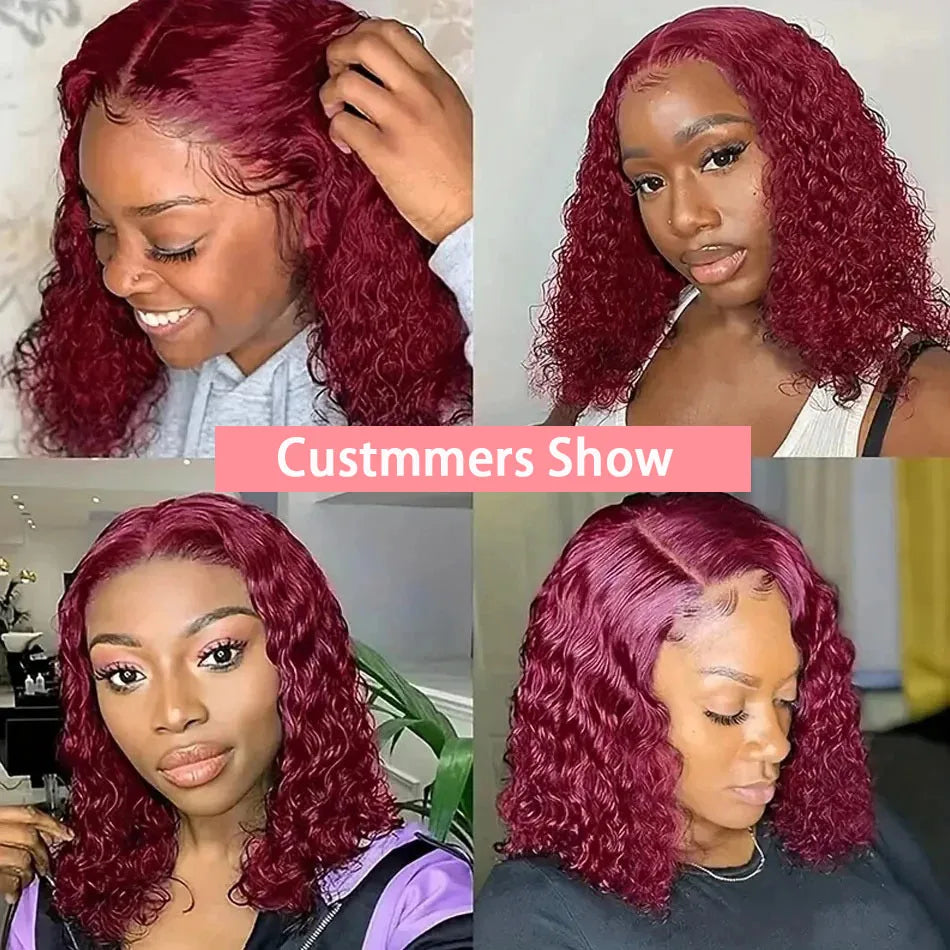 99J Burgundy Short Bob Wigs