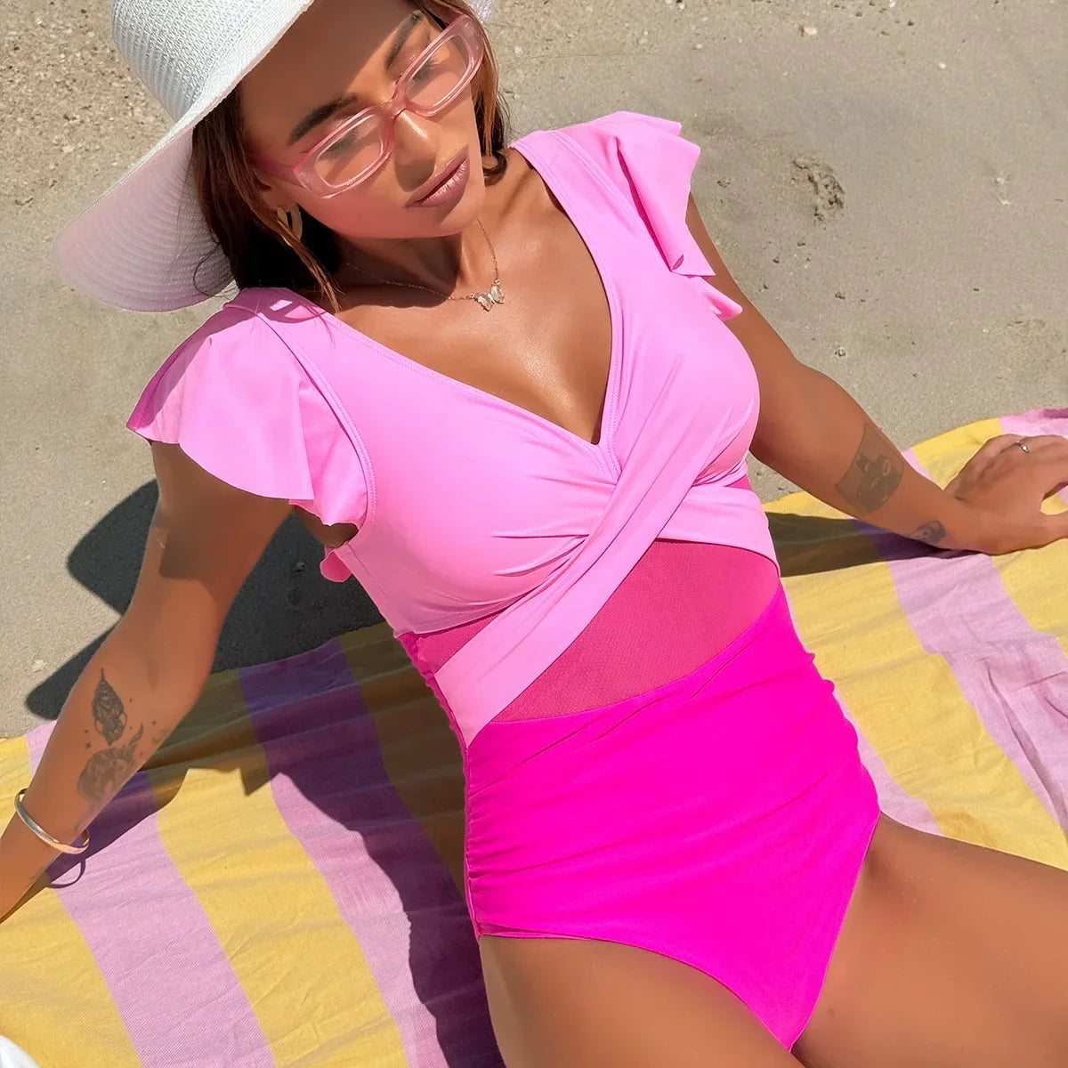 Tummy Control V Neck Sexy Bikini