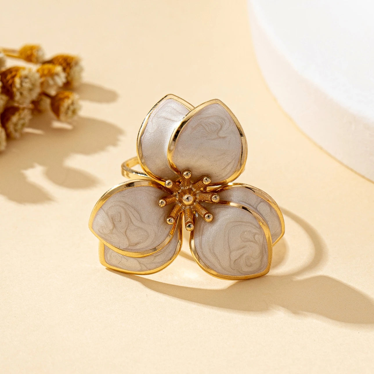 Open Ring with Flowers