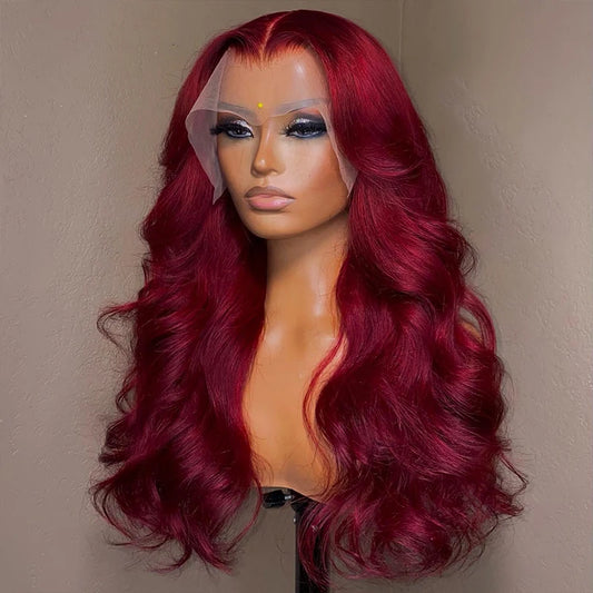 Burgundy 99J 13x6 HD Transparent Lace