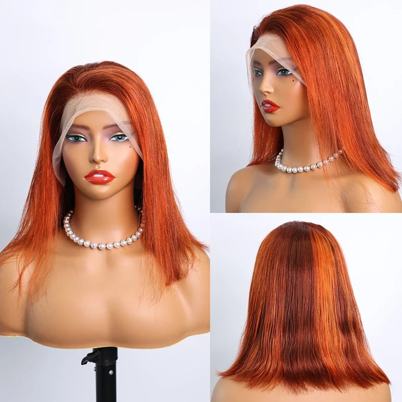 200% Density Ginger Orange  Hair Wigs