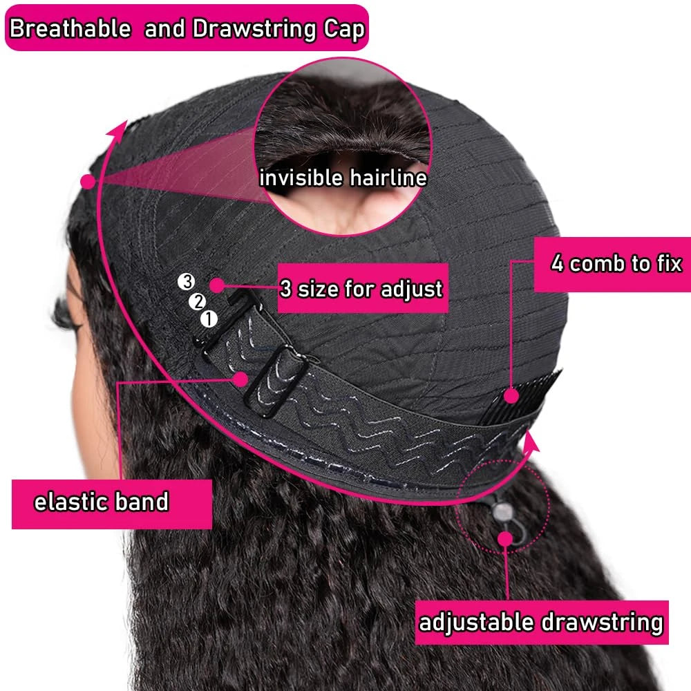 Kinky Straight 3 IN 1 Half Wigs