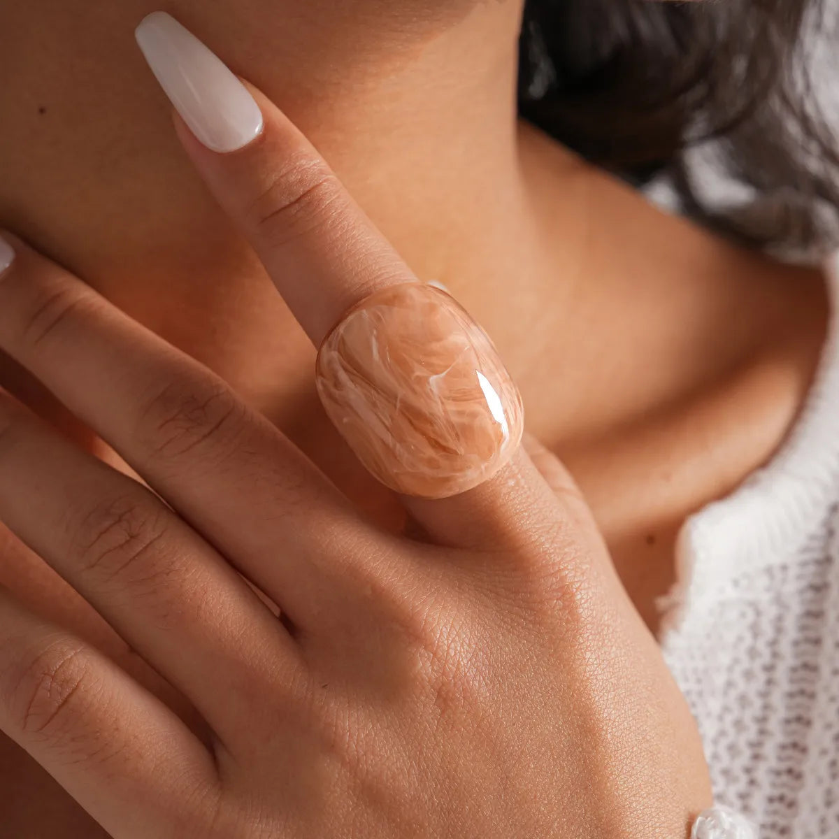 Women Punk Resin Ring