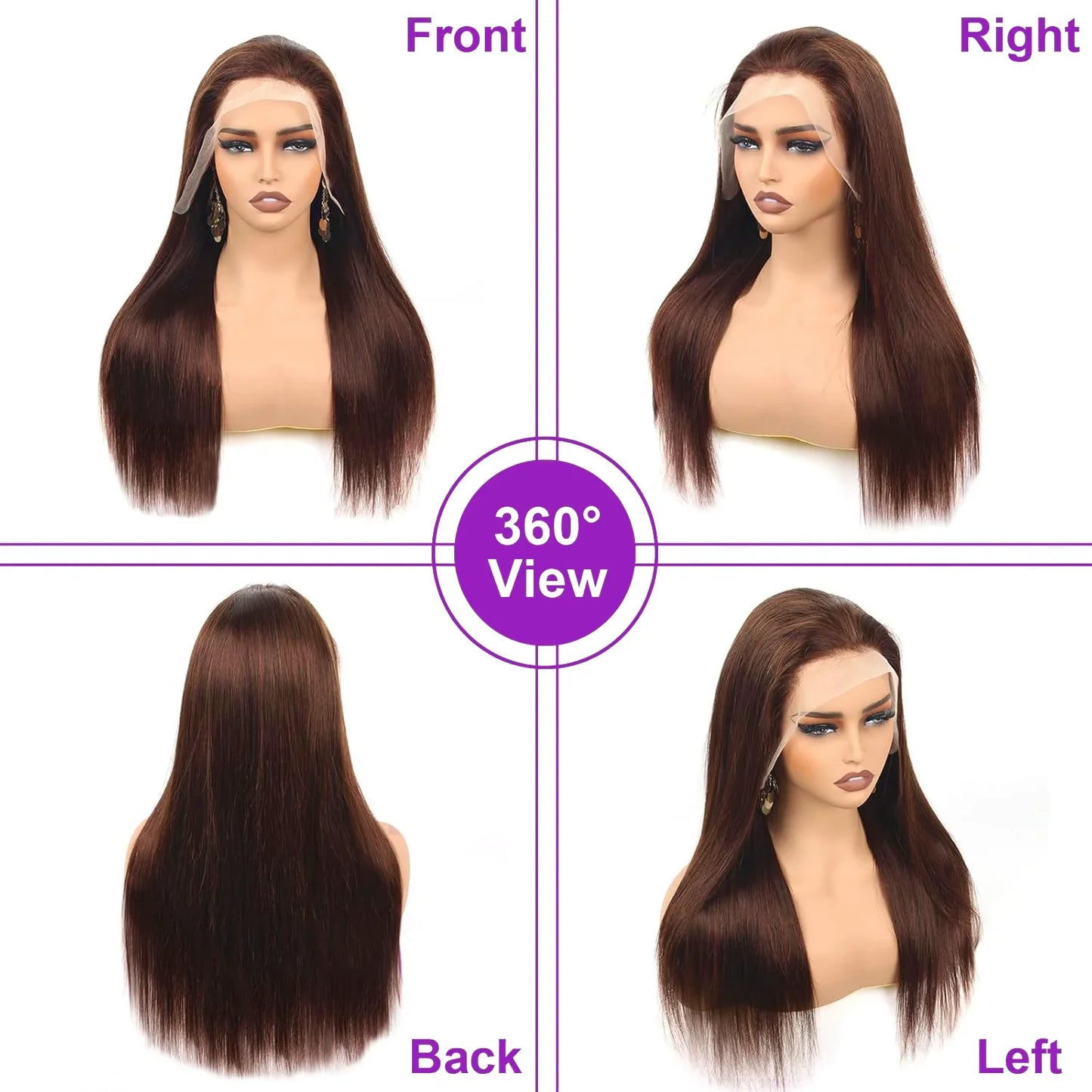 HD  Lace Frontal Wigs 100% Raw