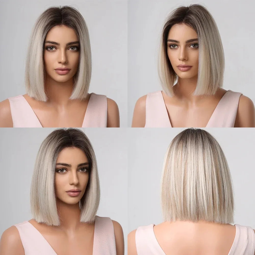Ombre Blonde Lace Front Wig Short Bob