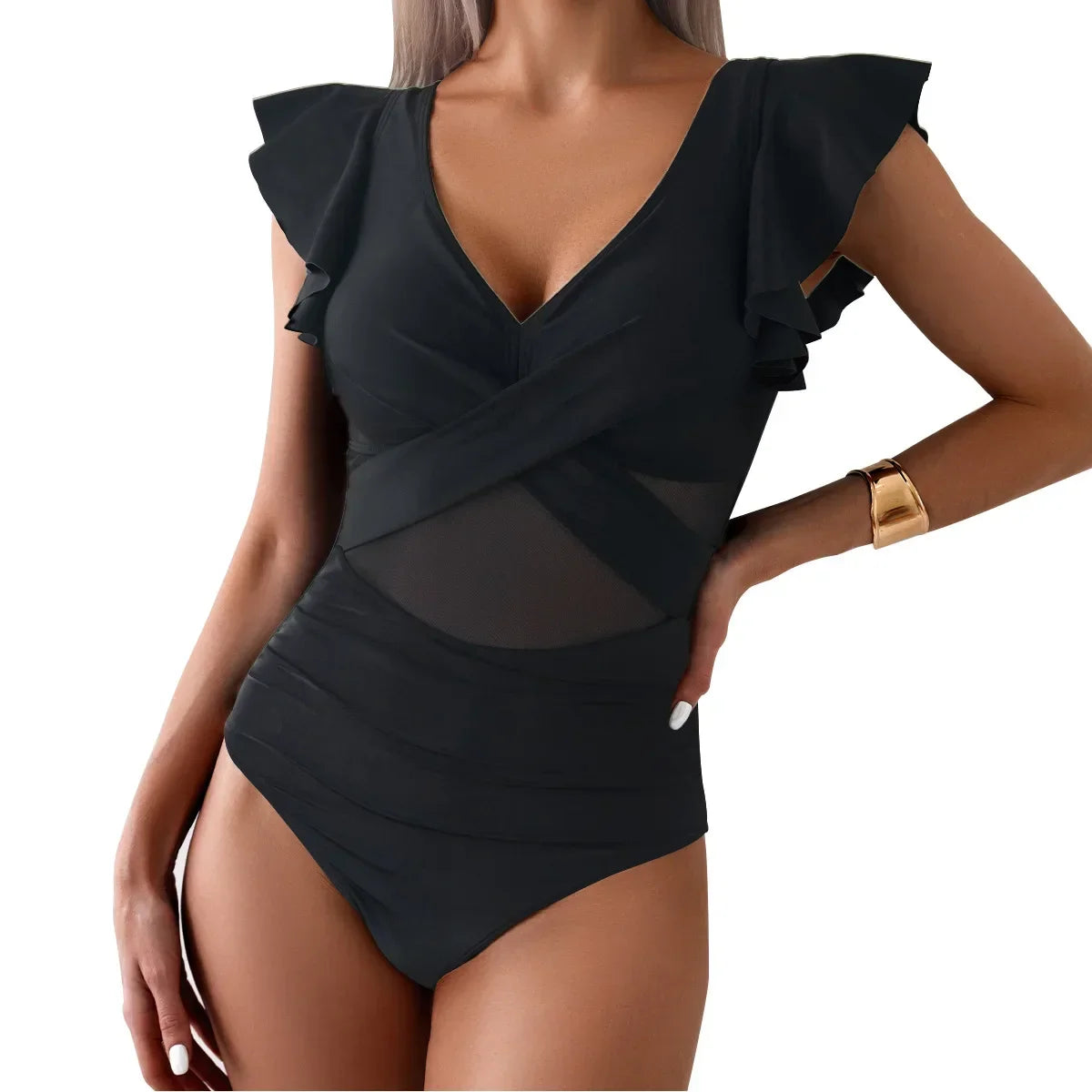 Tummy Control V Neck Sexy Bikini