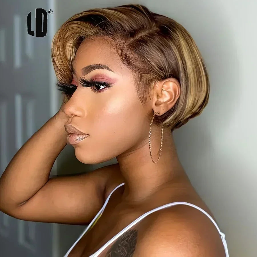 13x4 Lace Front Pixie Cut Bob Wig