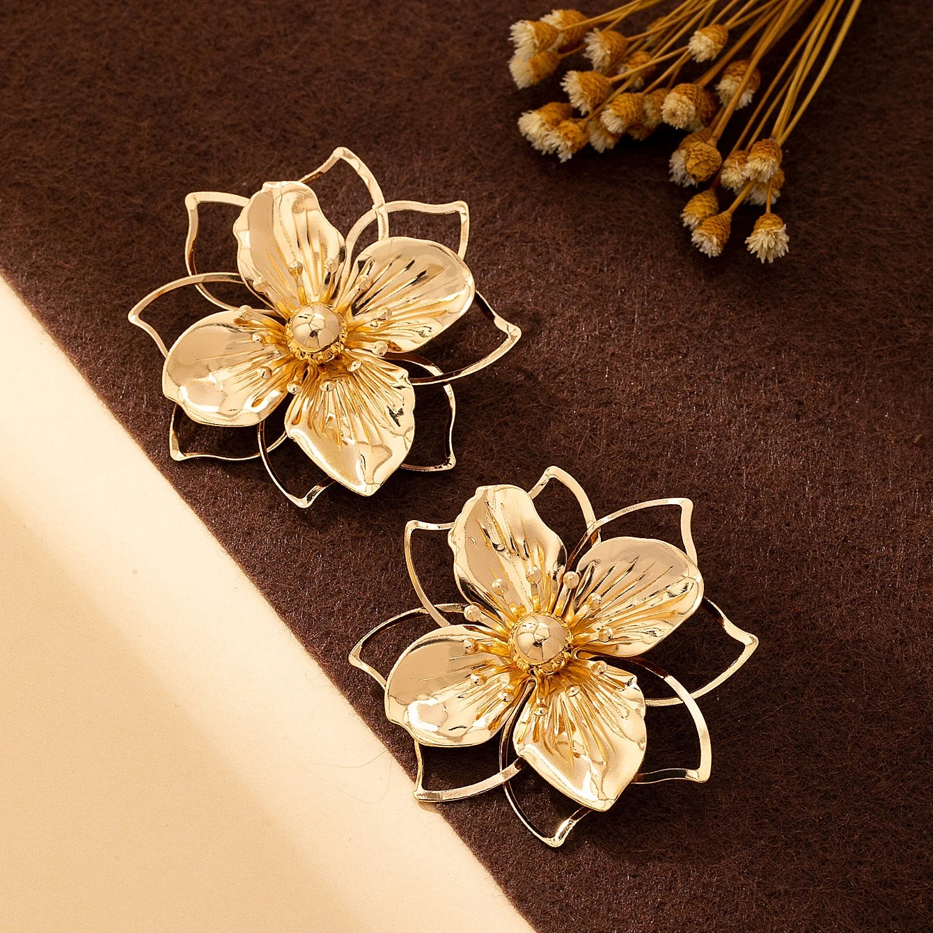 Hollow Flower Earrings,