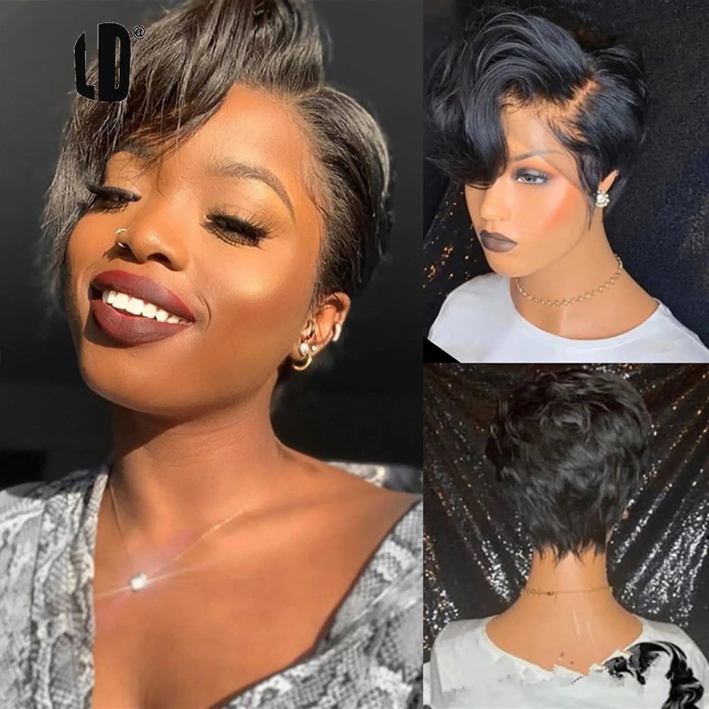 13x4 Lace Front Pixie Cut Bob Wig