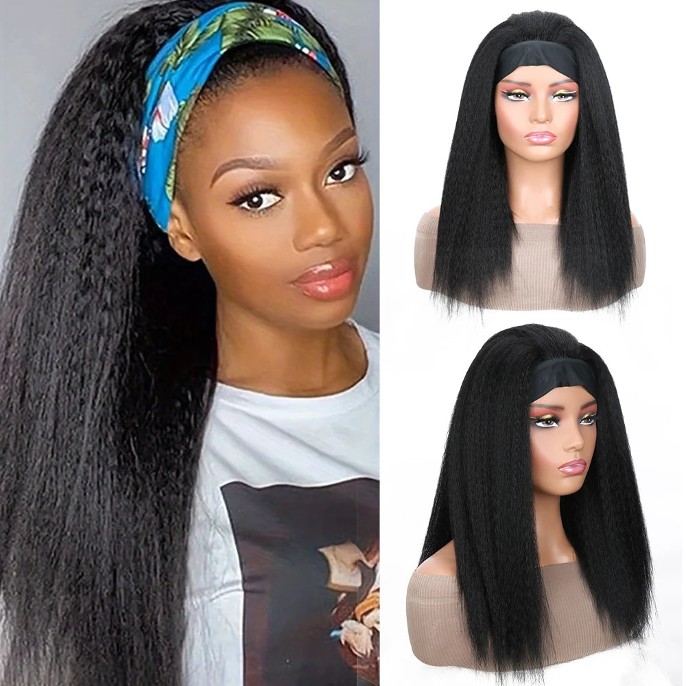 Long Kinky Straight Hair Wigs