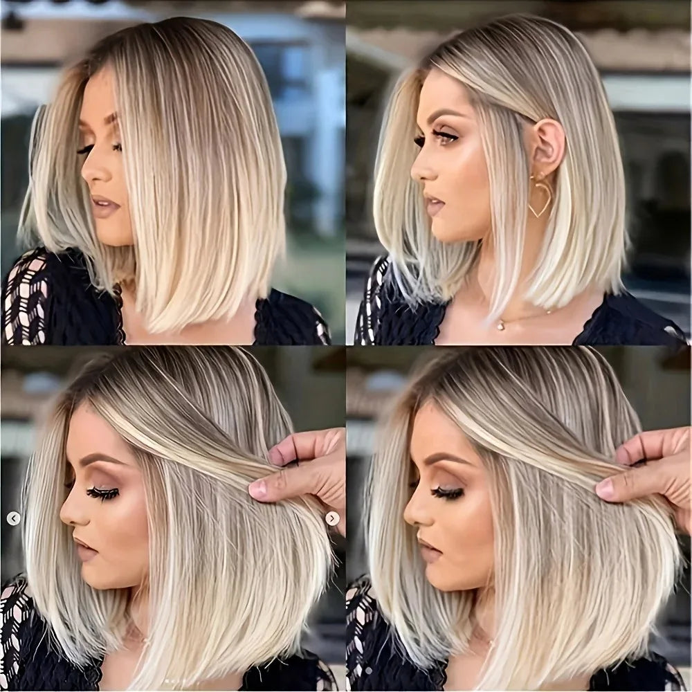 Ombre Blonde Lace Front Wig Short Bob
