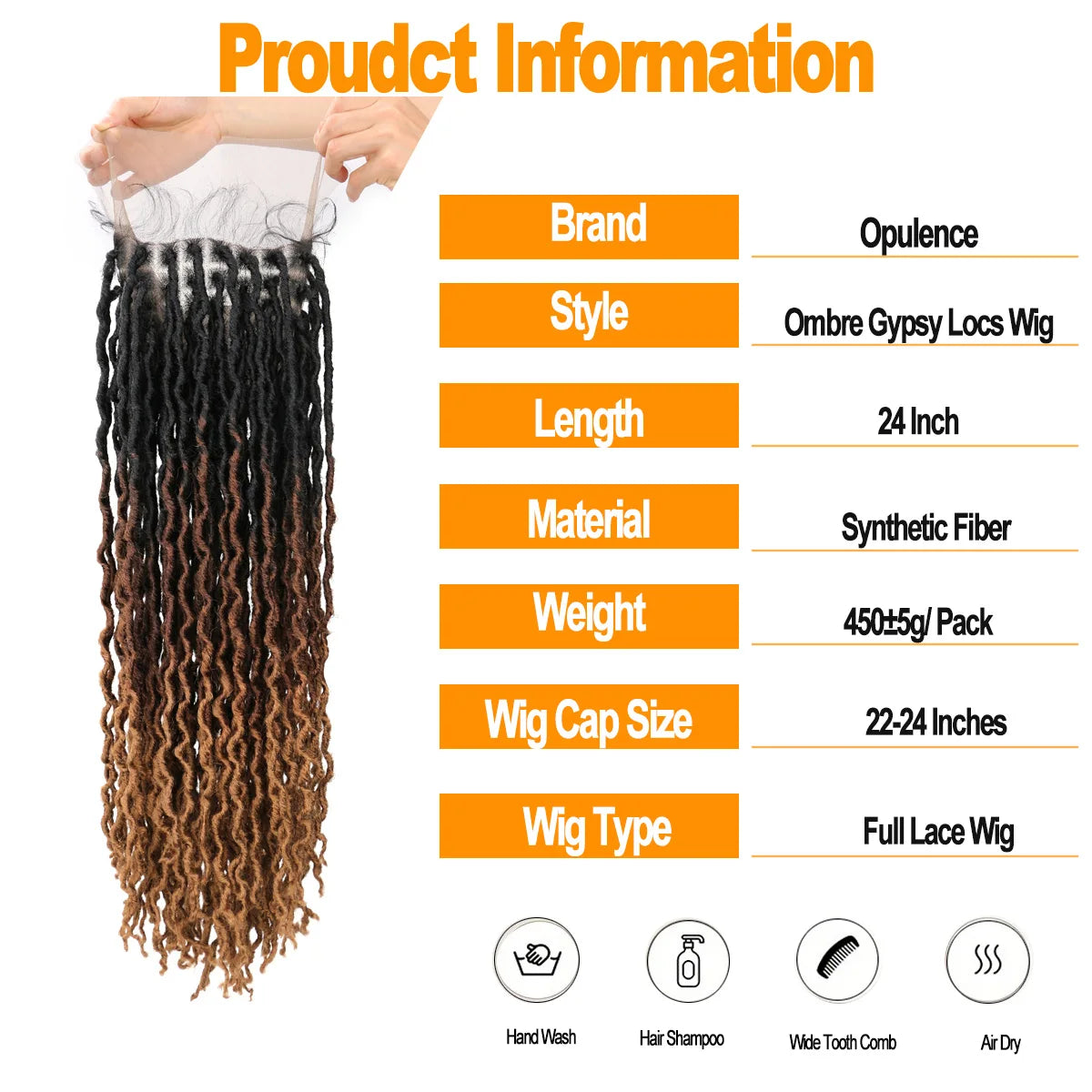 Ombre Faux Locs Wig