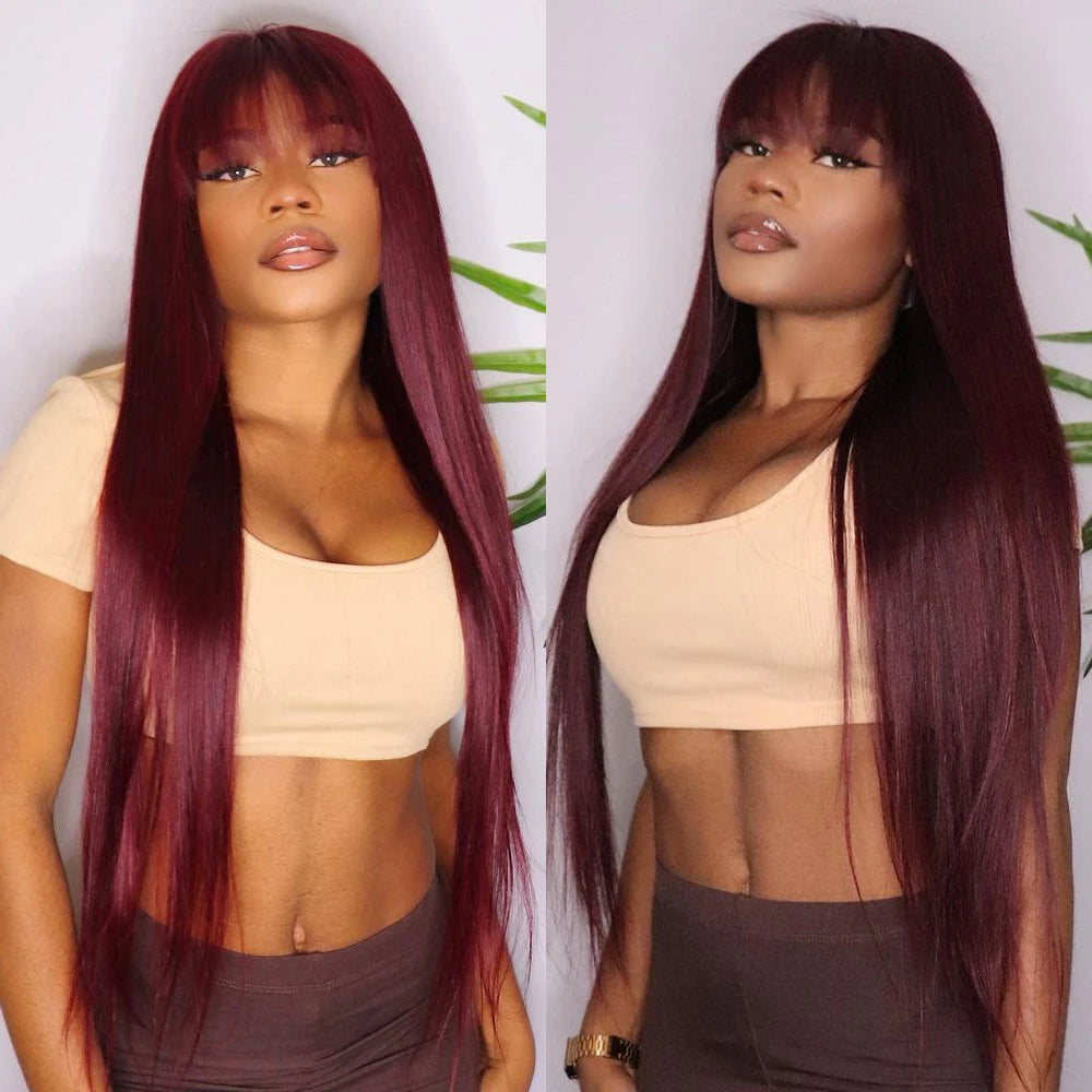 Burgundy Soft 26“Long Silky