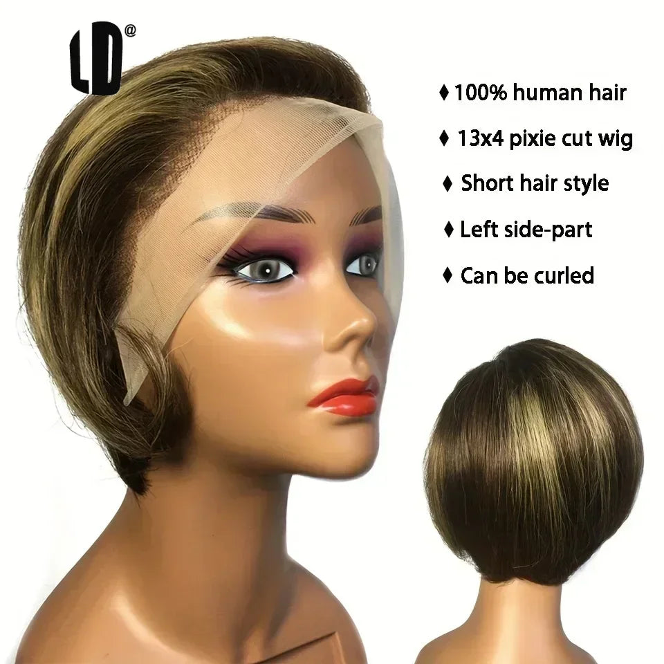 13x4 Lace Front Pixie Cut Bob Wig