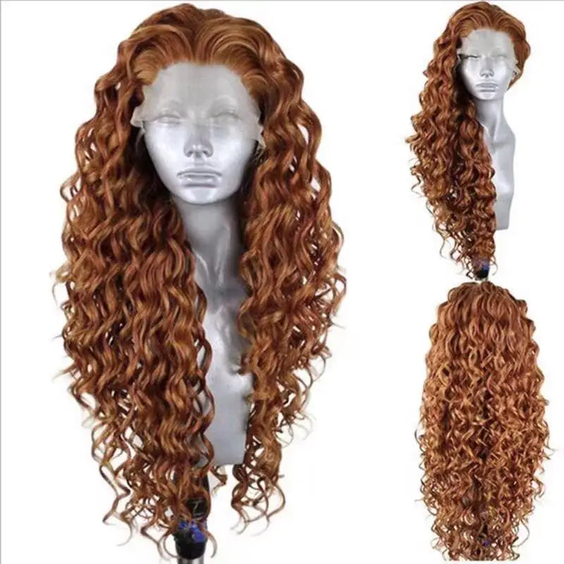 Ginger Orange Long Curly Lace Wig