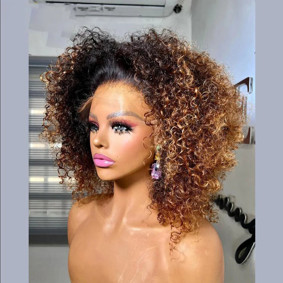 Bob Soft 16“Ombre Blonde Brown Kinky Curly