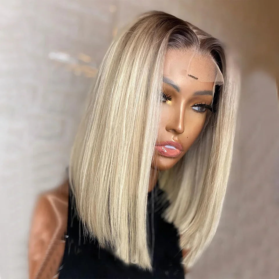 Ombre Blonde Lace Front Wig Short Bob