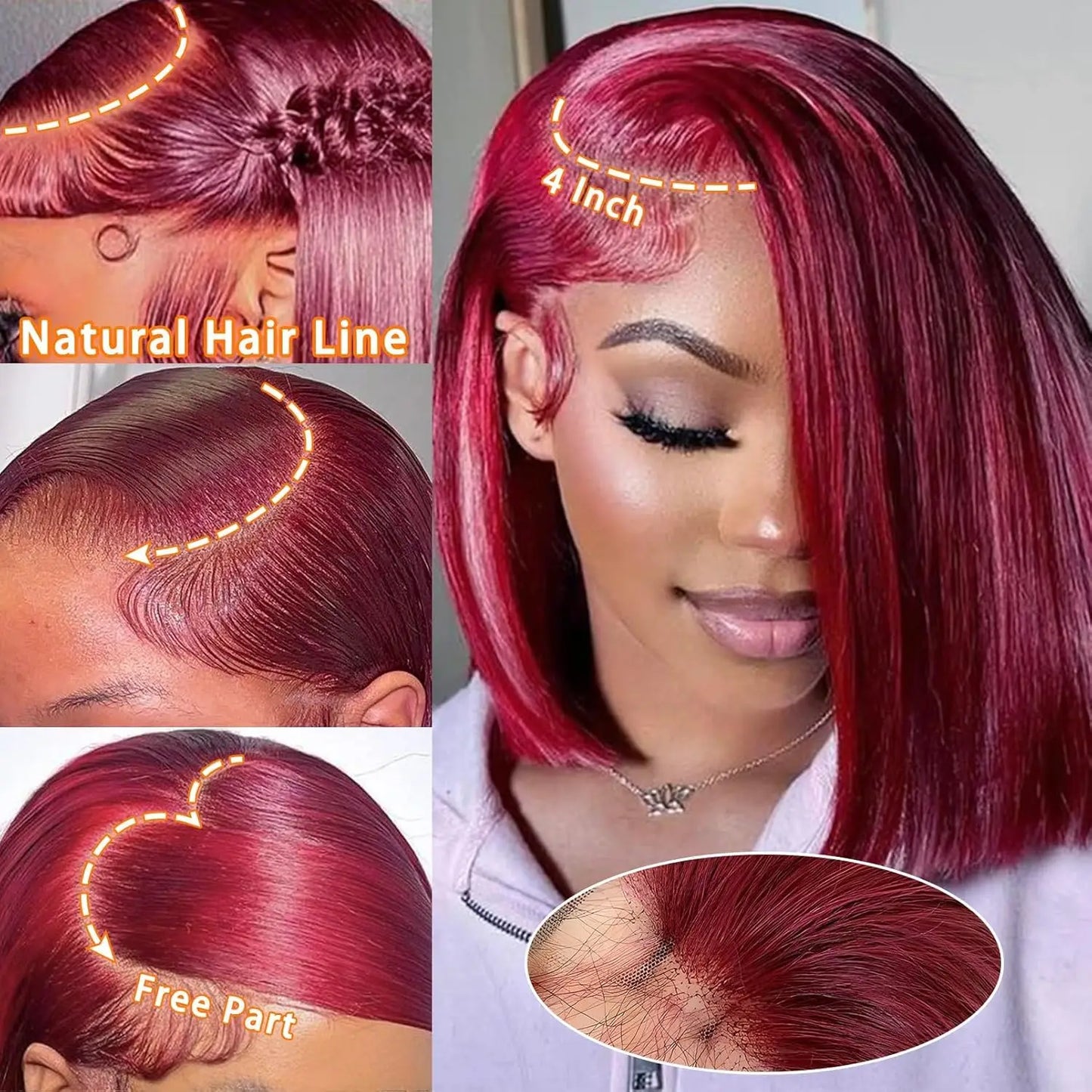 Burgundy 99j Bob Wigs Human Hair
