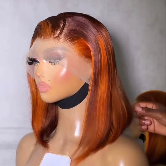 200% Density Ginger Orange  Hair Wigs