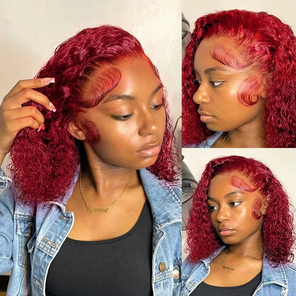 Curly Bob 99J Burgundy Lace