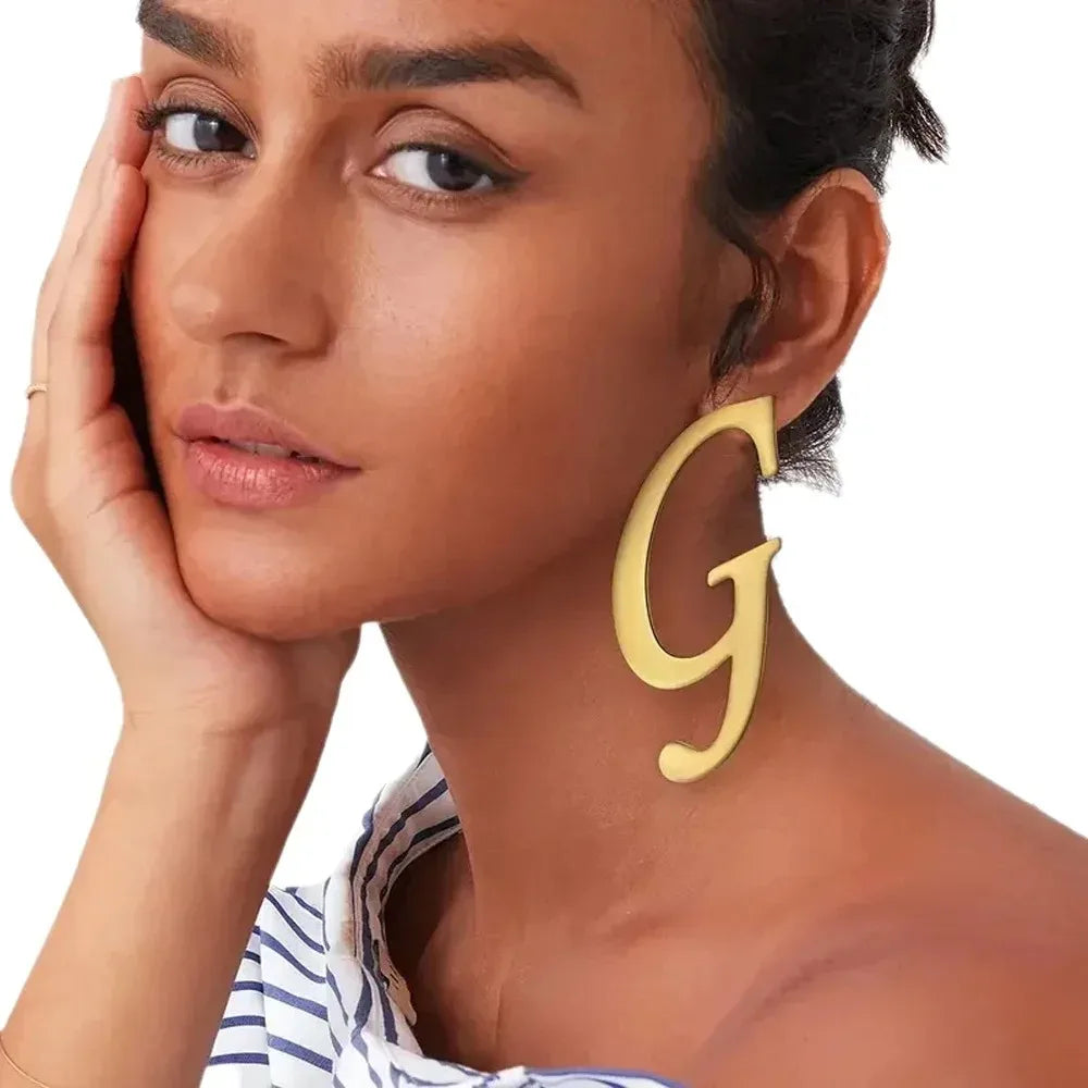 Large Letter Earring