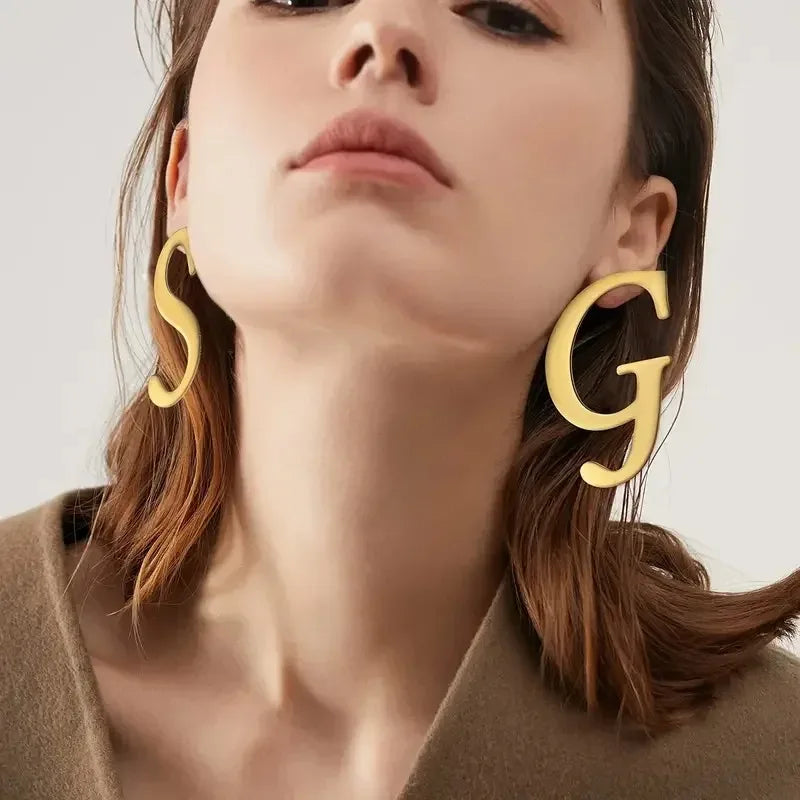 Large Letter Earring
