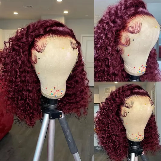 Curly Bob 99J Burgundy Lace
