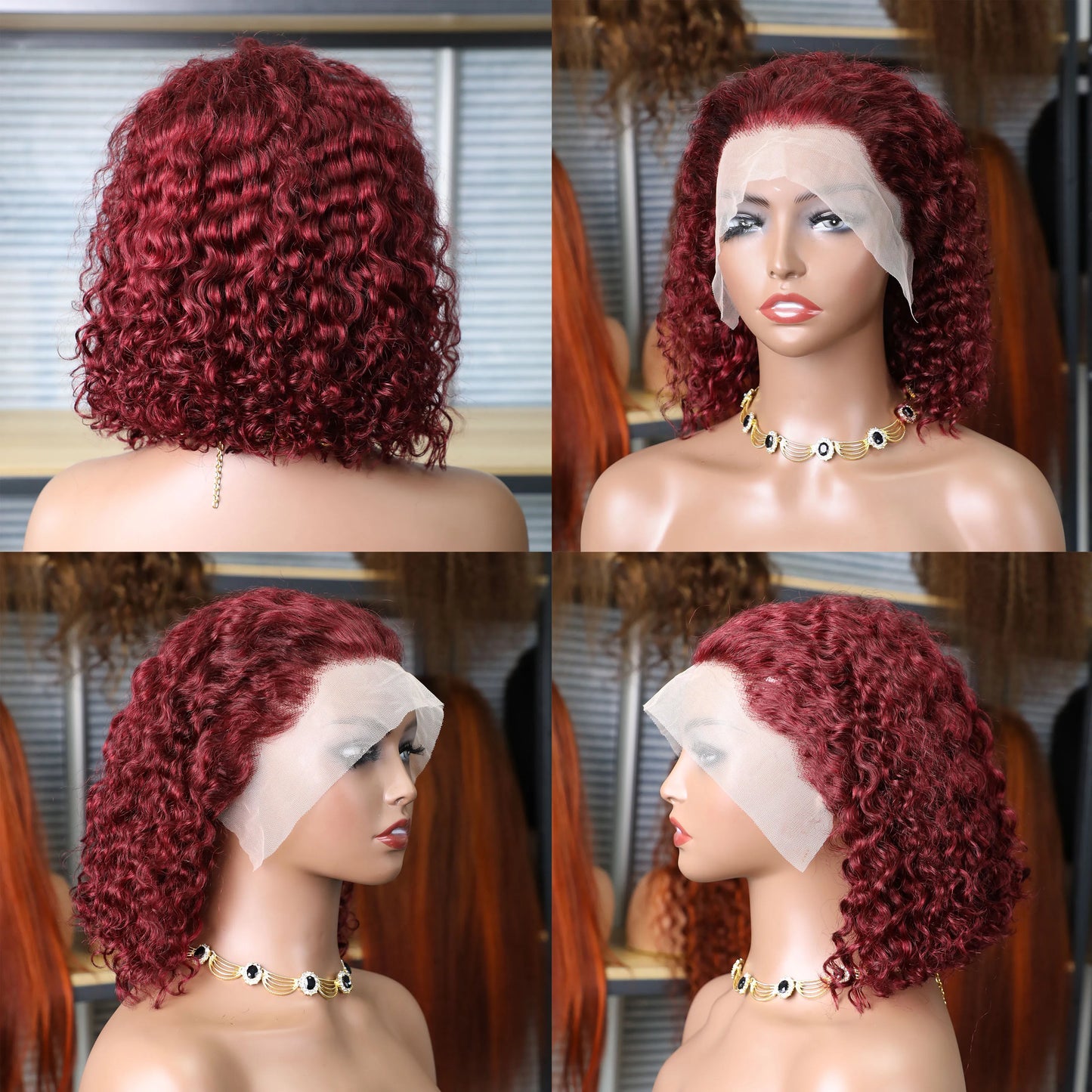 13x4 Bob Wigs 99J Burgundy