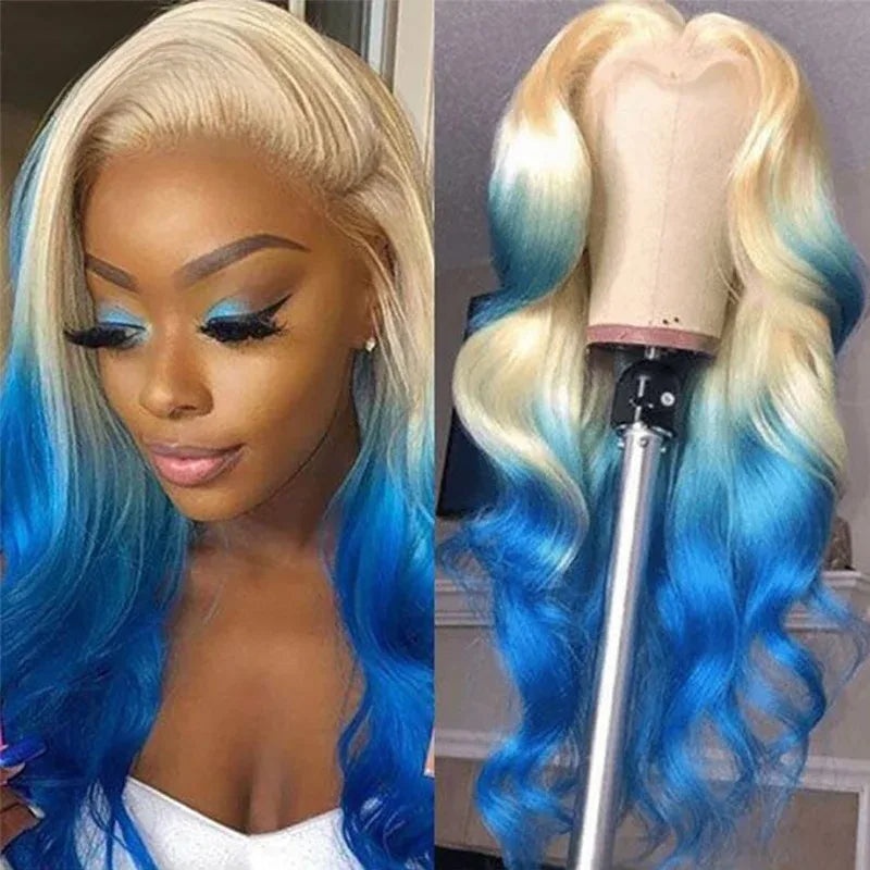 Ombre Ash Blonde With Dark Roots Natural Wave Hair