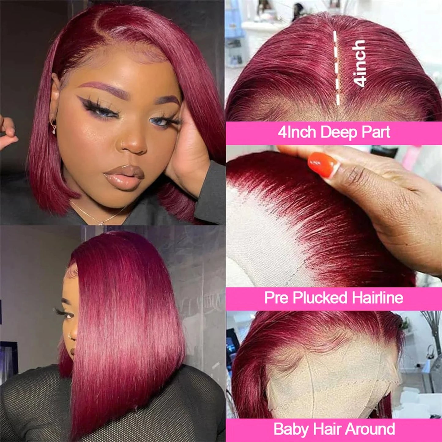 99J Burgundy Bob Wig
