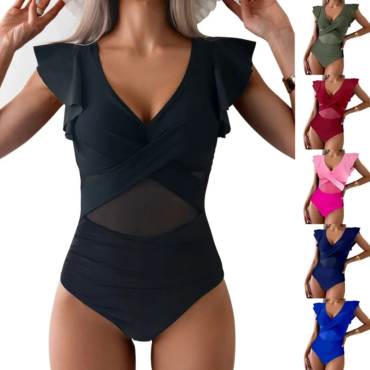 Tummy Control V Neck Sexy Bikini