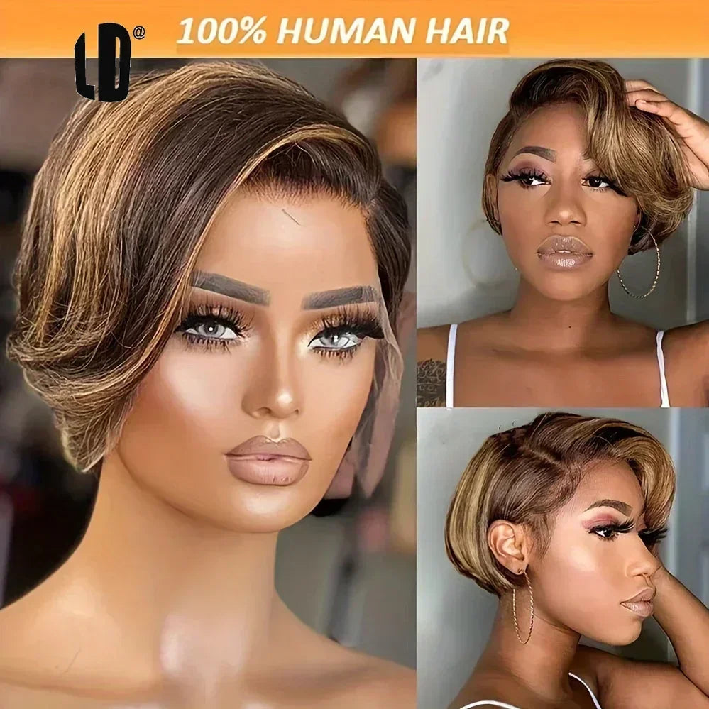 13x4 Lace Front Pixie Cut Bob Wig