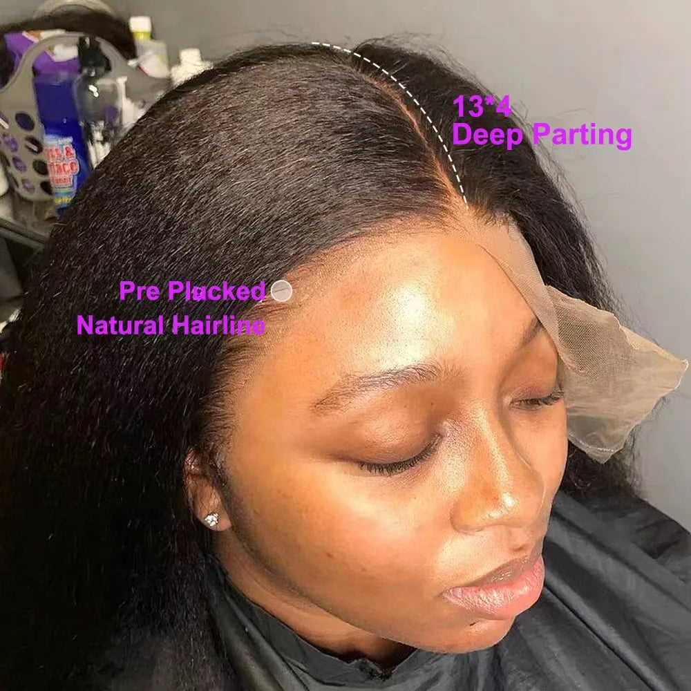 Kinky Straight Wig 4C Edges