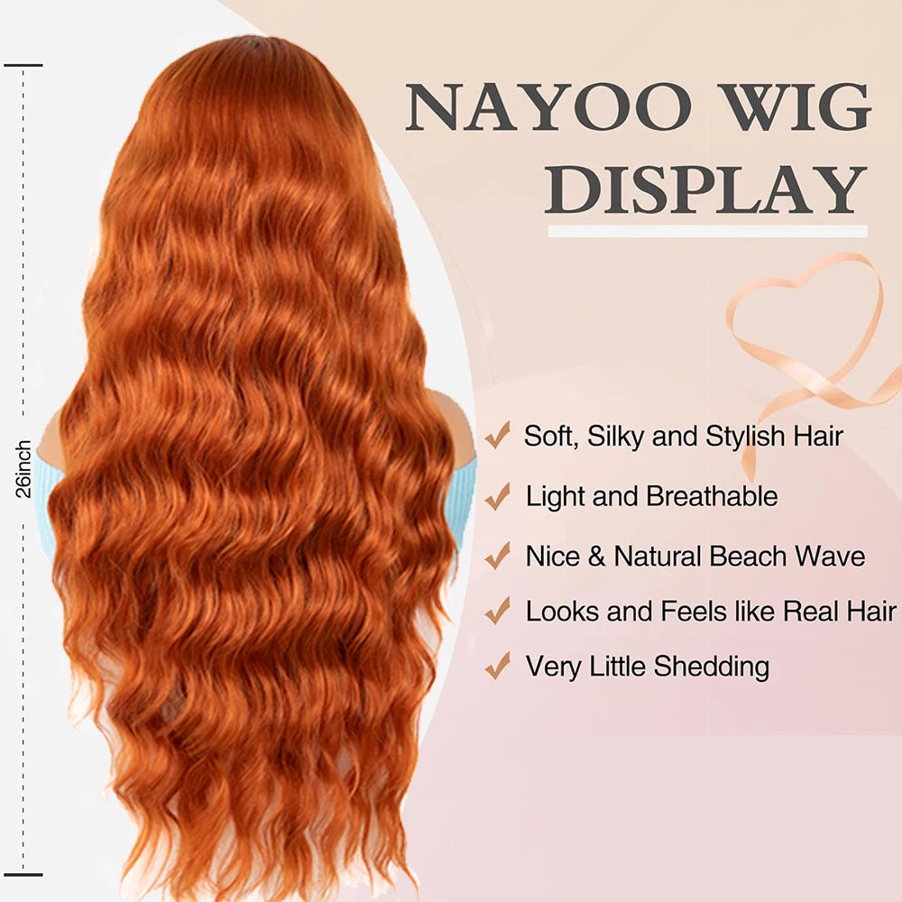 Orange Curly Wavy Party Wig
