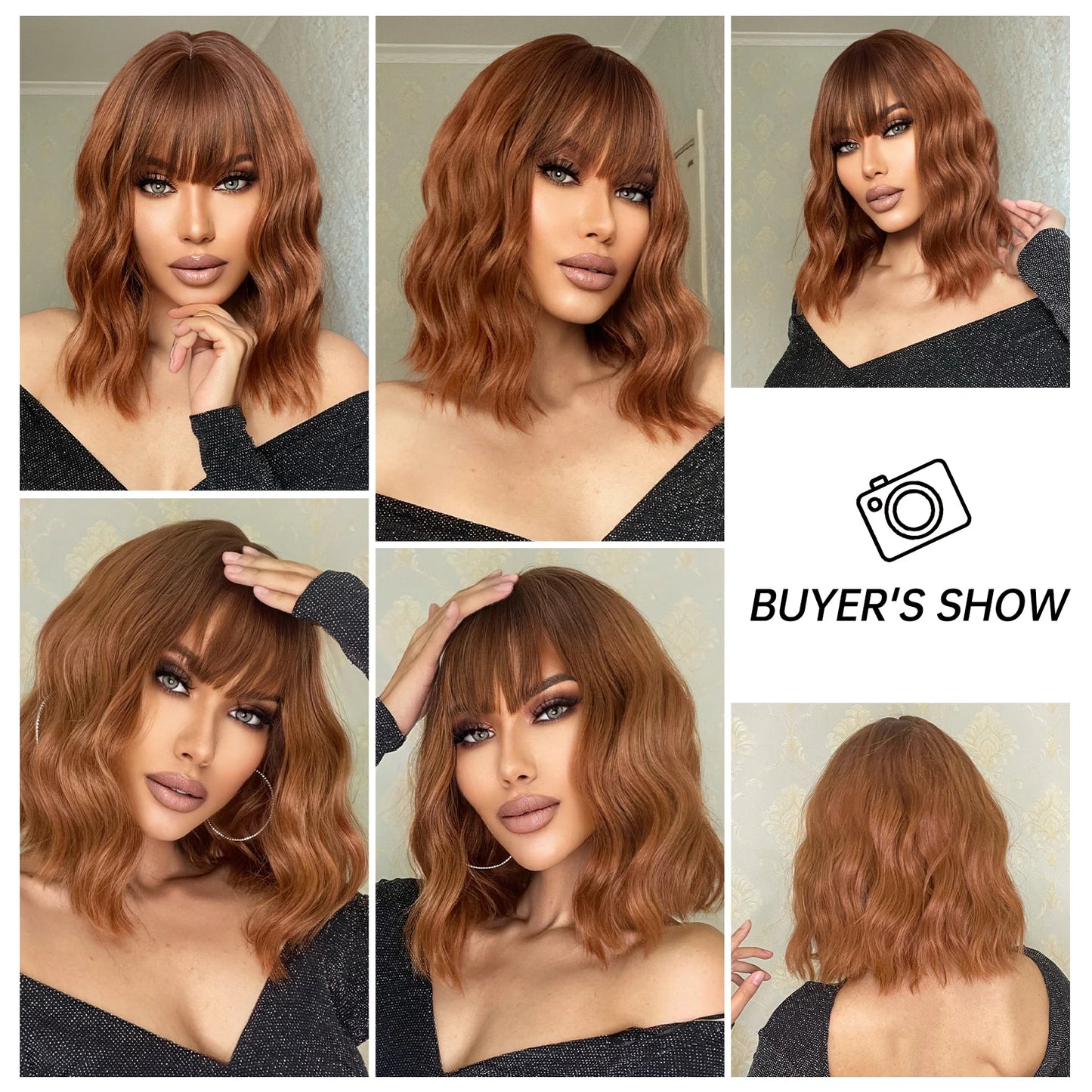 Red Copper Ginger Synthetic Wigs