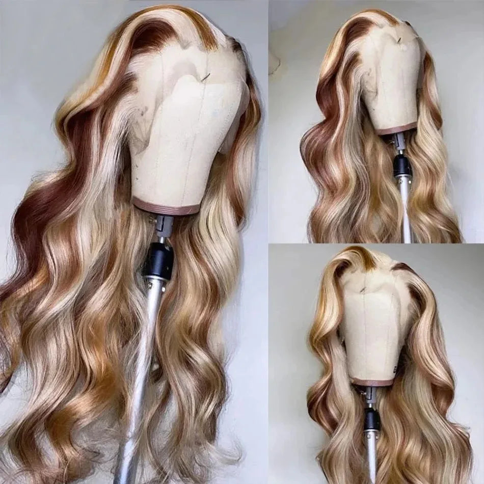 Ombre Ash Blonde With Dark Roots Natural Wave Hair