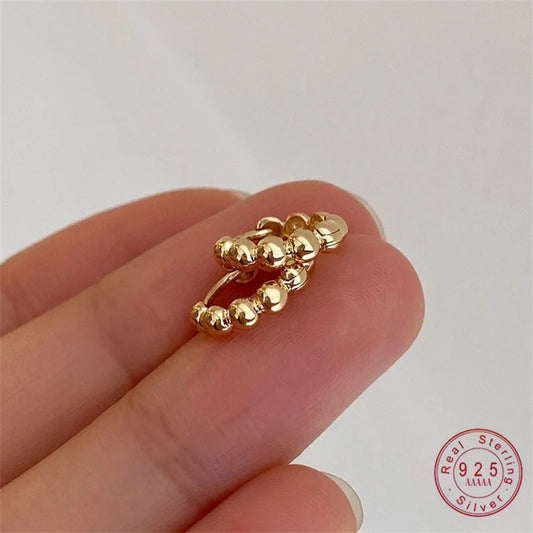 18K Gold Metal Beads Earring
