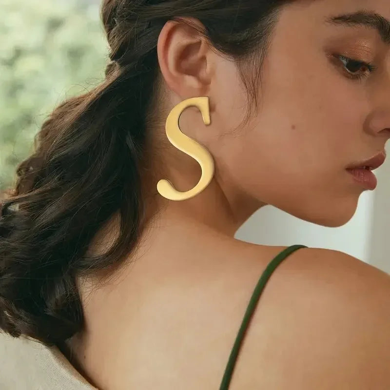 Large Letter Earring