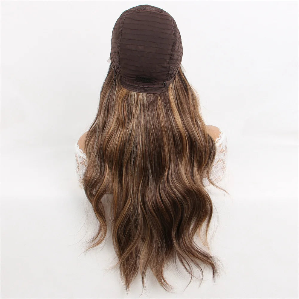 Ombre Highlight Brown Synthetic Wig