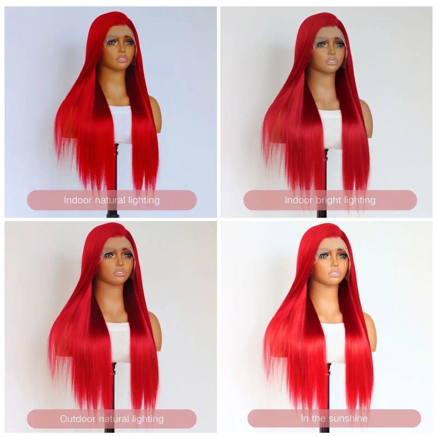 13X4 Burgundy Red Wig