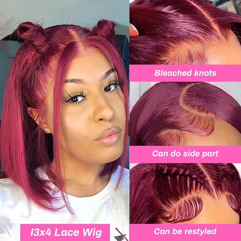 Burgundy 99j Bob Wigs Human Hair