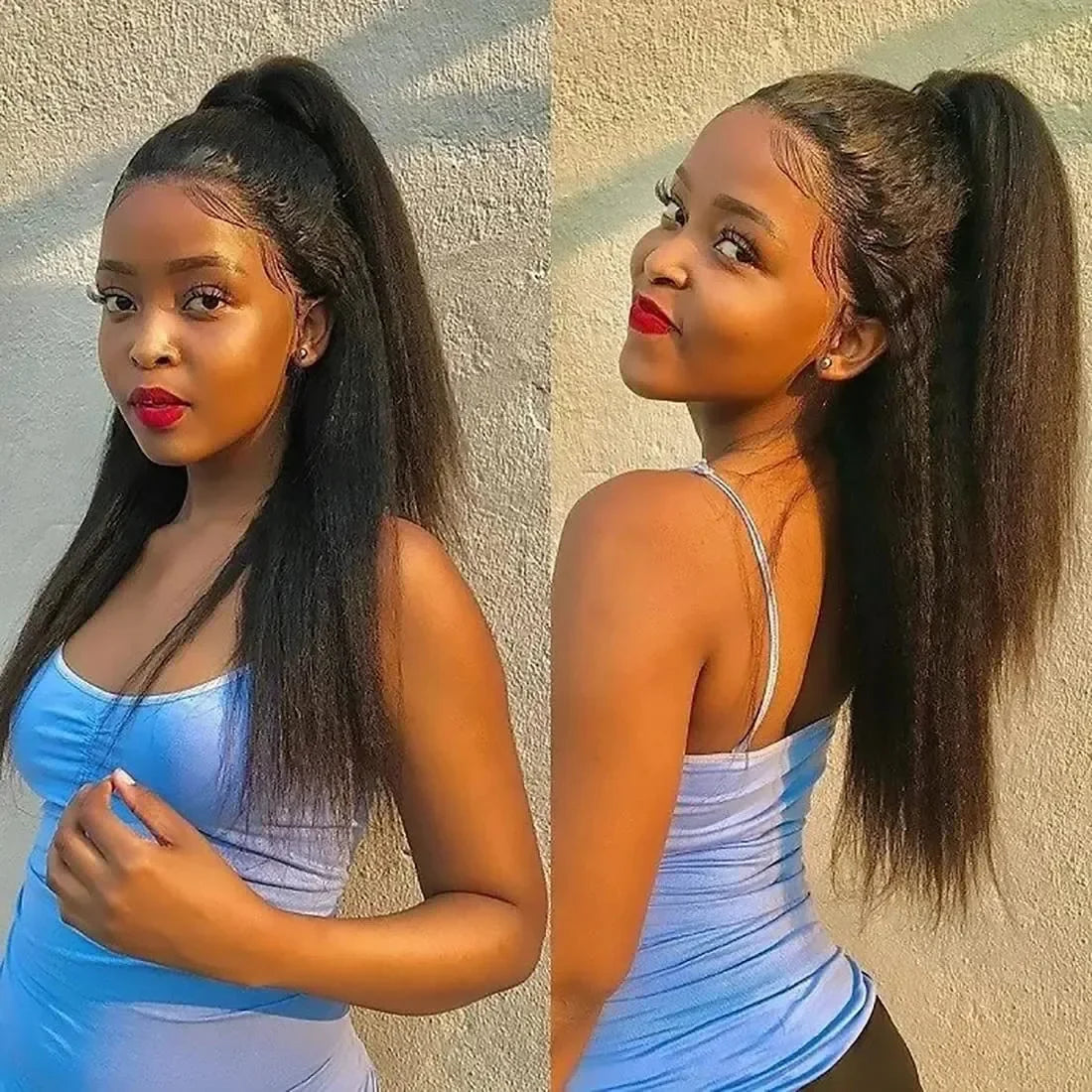Kinky Straight Wig 4C Edges